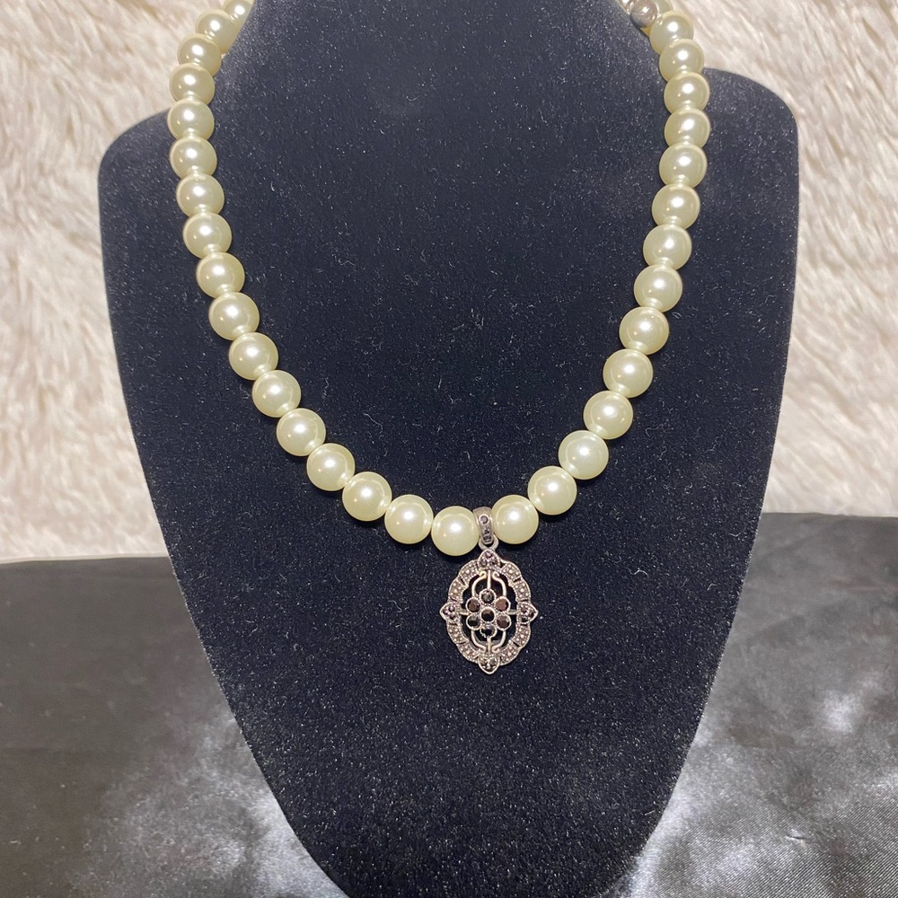 Faux pearl necklace